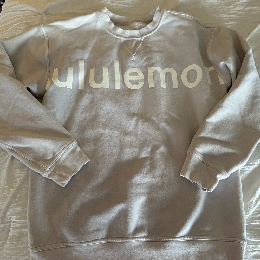 lululemon athletica Light Gray Crewneck Sweater